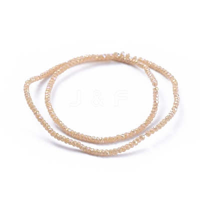 Electroplate Glass Beads Strands GLAA-F079-FR11-1