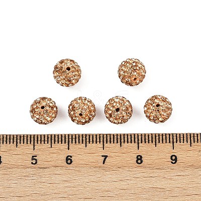 Round Polymer Clay Czech Glass Rhinestone Beads RB-D289-8mm-362-1