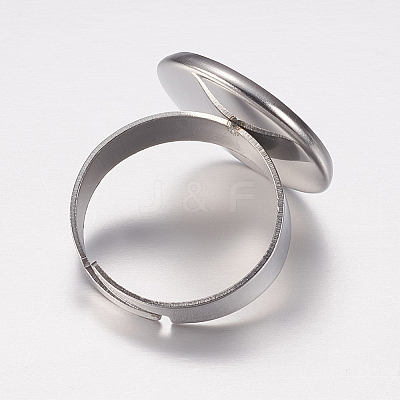 Tarnish Resistant Adjustable 304 Stainless Steel Finger Rings Components STAS-I097-037C-P-1