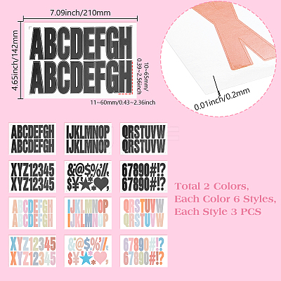 6 Sets 2 Colors Paper Self-Adhesive Stickers DIY-GA0009-63-1