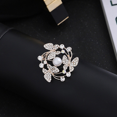 Imitation Pearl Alloy Brooch PW-WG21397-08-1