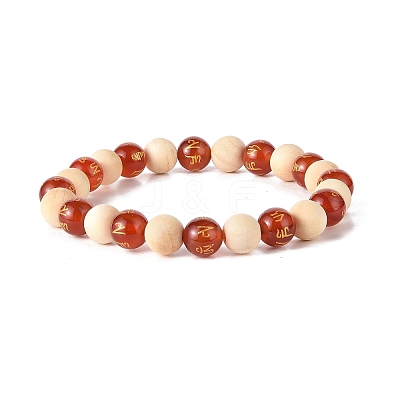 Om Mani Padme Hum Beaded Bracelets BJEW-JB09060-1