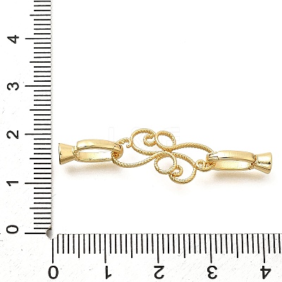 Flower Rack Plating Brass Fold Over Clasps KK-S508-21G-1
