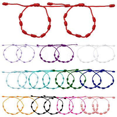 24Pcs 12 Colors Polyester Cord Braided Bracelets for Men Women BJEW-SP0001-14-1