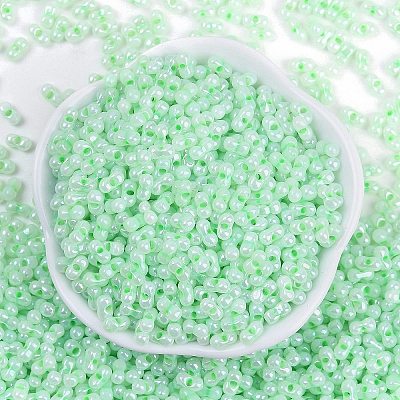 Opaque Colours Luster Glass Seed Beads SEED-K010-04C-1