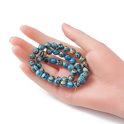 Synthetic Malachite Beads Strands G-YW0001-55C-1