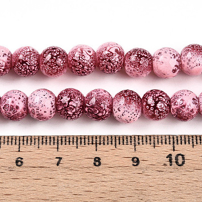 Transparent Baking Paint Glass Beads Strands X-DGLA-N009-8mm-03-1