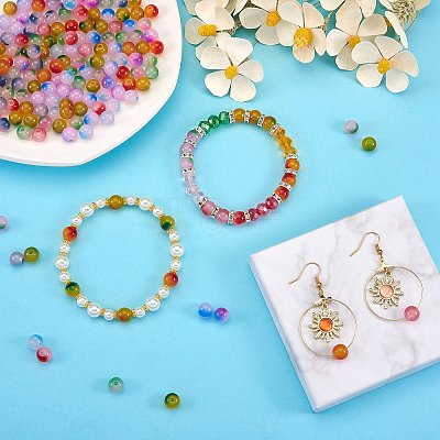 200Pcs 10 Colors Spray Painted Glass Beads GLAA-SZ0001-79-1