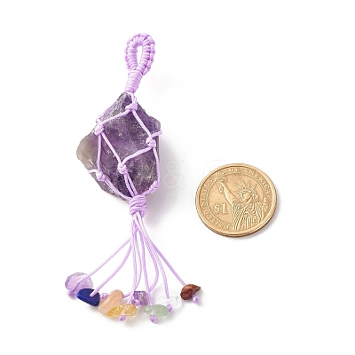 Natural Amethyst Pendants PALLOY-JF01212-05-1