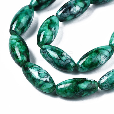 Baking Paint Glass Beads Strands DGLA-S115-22x10mm-S59-1