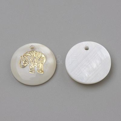 Freshwater Shell Pendants SHEL-Q010-012G-1