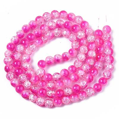 Baking Paint Crackle Glass Bead Strands CCG-S001-8mm-09-1