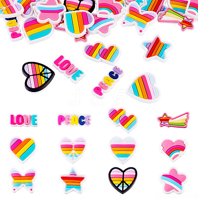 24Pcs 12 Styles Rainbow PVC Cabochons FIND-TA0005-48-1
