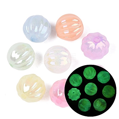 Luminous UV Plating Opaque Acrylic Beads OACR-Q204-15-1