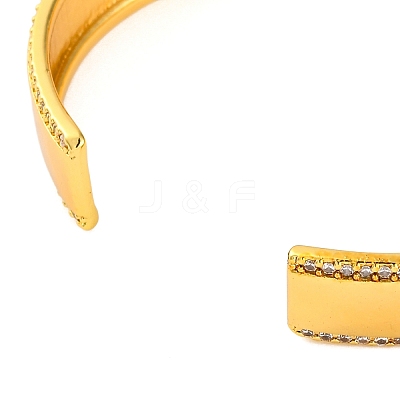 Rack Plating Brass Micro Pave Cubic Zirconia Cuff Bracelets for Women BJEW-M040-20G-1