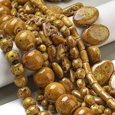 Handmade Porcelain Beads Strands PORC-B002-19H-1