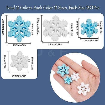 80Pcs 4 Styles Christmas Theme Opaque Resin Cabochons CRES-SC0002-58-1