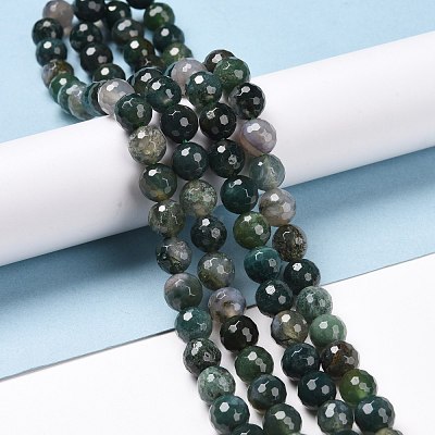 Natural Moss Agate Beads Strands G-E571-21B-1
