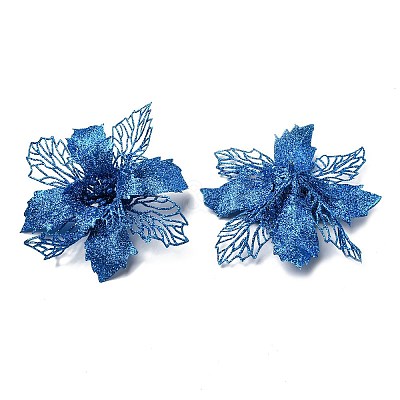 Plastic Glitter Artificial Flower HJEW-R124-02-1