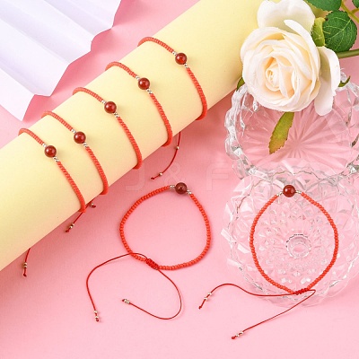 Nylon Thread Braided Beads Bracelets BJEW-JB04346-06-1