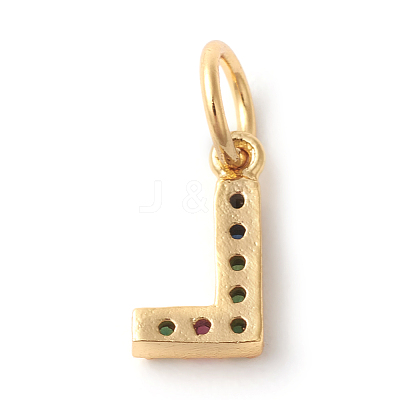 Brass Micro Pave Colorful Cubic Zirconia Charms ZIRC-F092-01-L-1