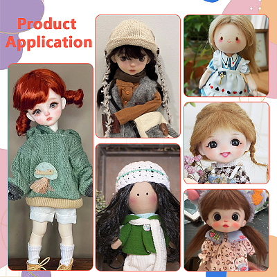 2Pcs Wool Doll Wig Hair DIY-NB0016-02B-1