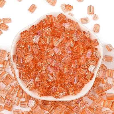 Transparent Spray Painted Glass Seed Beads SEED-L011-10A-08-1