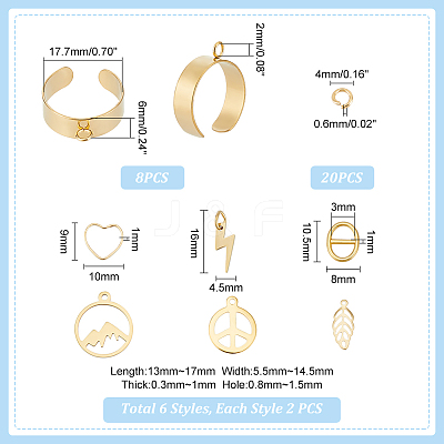 DIY Charm Cuff Ring Making Kit STAS-UN0051-41-1