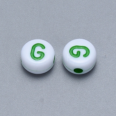 Craft Acrylic Horizontal Hole Letter Beads SACR-S201-11G-1