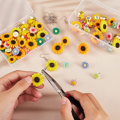 DIY Sunflower Earring Making Kit DIY-SZ0008-44-1