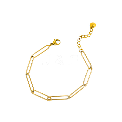 304 Stainless Steel Paperclip Chains Bracelets STAS-OY016-99G-1