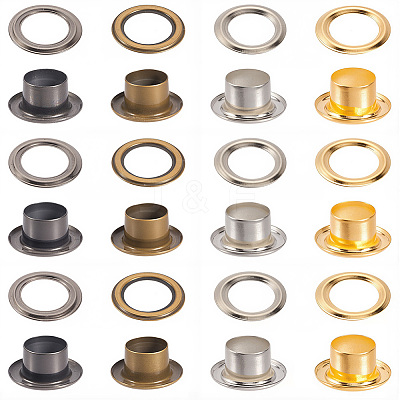 200 Sets 4 Colors Iron Grommet Eyelet Findings SCRA-GF0001-10A-03-1