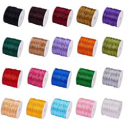 Nylon Satin Rattail Cord NWIR-PH0001-18-WH-1