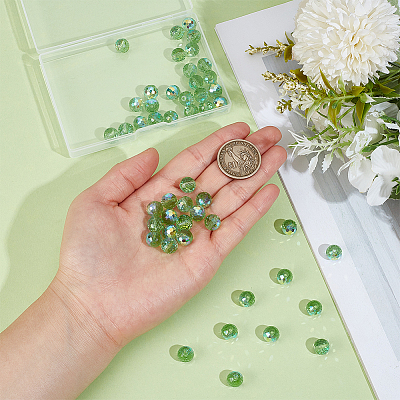 80Pcs AB Color Plated Glass Beads EGLA-PA0001-41C-1
