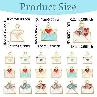 18Pcs 9 Colors Alloy Enamel Pendants ENAM-YW0008-52-1