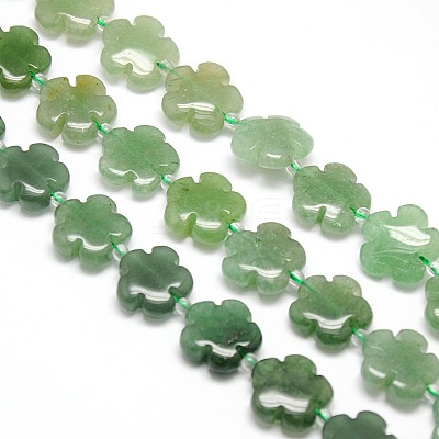 Natural Green Aventurine Flower Beads Strands G-L241B-02A-1