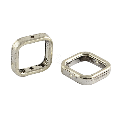 Square Tibetan Style Alloy Beads Frames TIBEB-1072-AS-LF-1