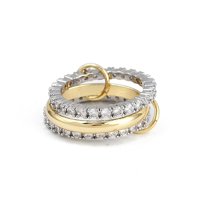 Brass Micro Pave Cubic Zirconia Finger Rings RJEW-D325-01PG-02-1