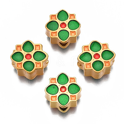 Rack Plating Alloy Enamel Beads ENAM-N056-034A-1