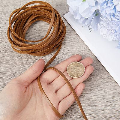 Flat Cowhide Leather Jewelry Cord LC-GF0001-10B-02-1