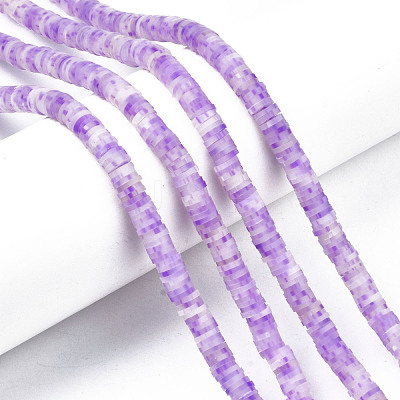 Handmade Polymer Clay Beads Strands CLAY-R089-6mm-162-1
