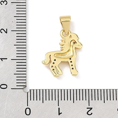 Brass Micro Pave Clear Cubic Zirconia Pendants KK-C265-01C-G-1
