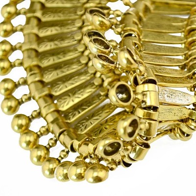 Tibetan Style Alloy Turkish Coin Tassel Chunky Bib Necklaces for Women FS-WG6DA7E-02-1