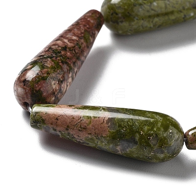 Natural Unakite Beads Strands G-P528-H12-01-1