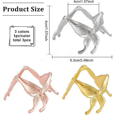 3Pcs 3 Colors Butterfly Crystal Ball Display Stand Alloy Metal Base ODIS-BC0001-11-1