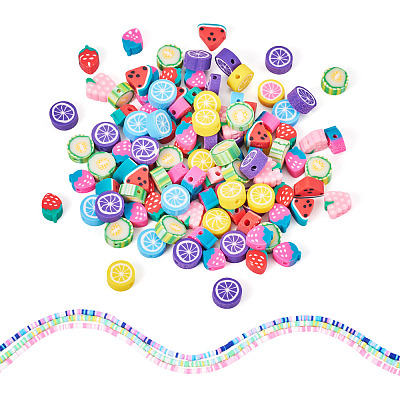 3 Strands 3 Colors Handmade Polymer Clay Beads Strands CLAY-TA0001-85-1