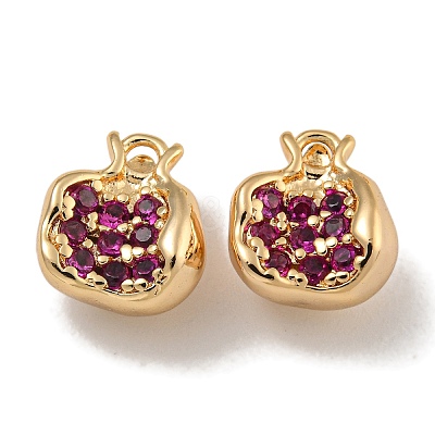 Brass Micro Pave Clear Cubic Zirconia Charms X-KK-U037-12G-04-1