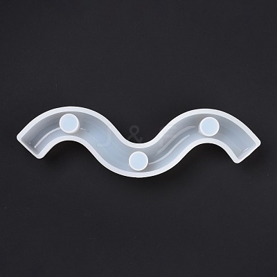 DIY Wavy Line M Shape Candlestick Silicone Molds DIY-E040-03-1