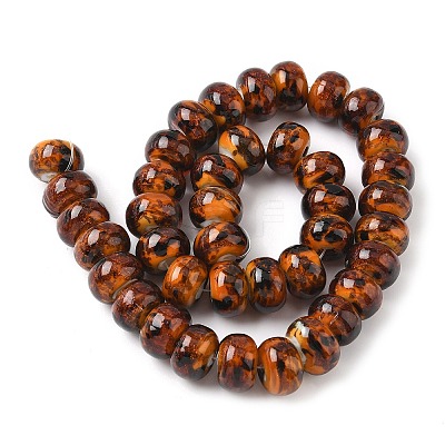 Handmade Gold Sand Lampwork Beads Strands X-LAMP-Q045-08A-04-1