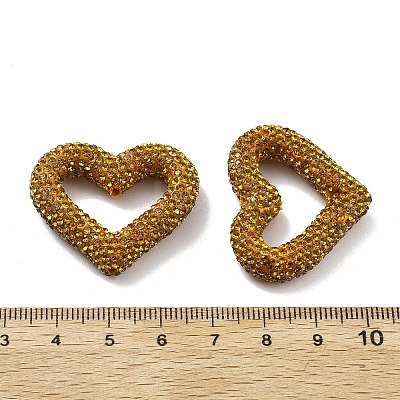 Heart Shape Polymer Clay Rhinestone Beads CLAY-NH0001-09A-04-1
